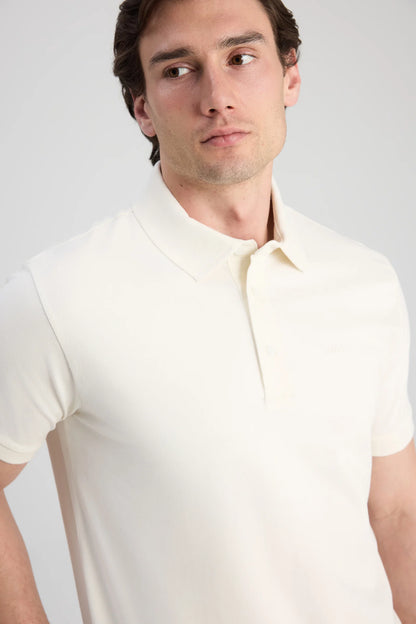 Twn Slim Fit Ekru Pike Dokulu T-shirt