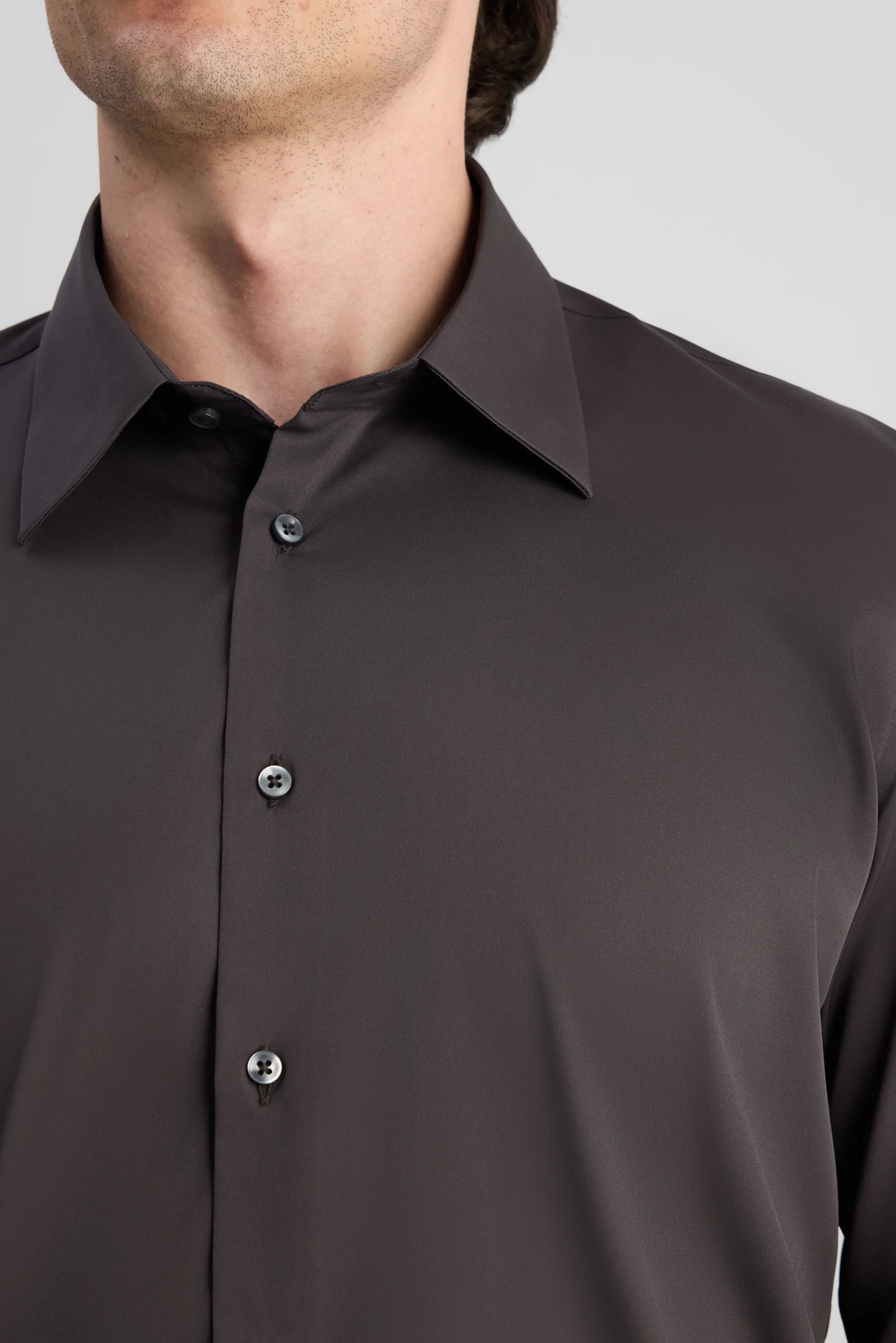 Twn Slim Fit Vizon Düz Travel Gömlek