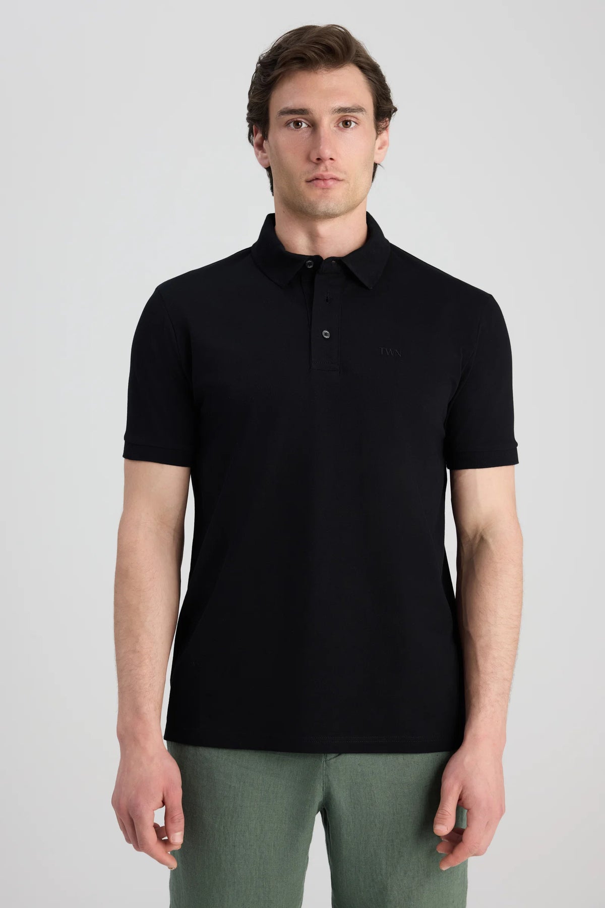 Twn Slim Fit Siyah Pike Dokulu T-shirt