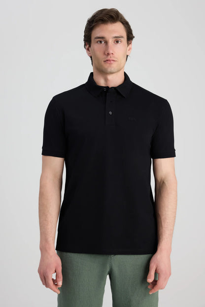 Twn Slim Fit Siyah Pike Dokulu T-shirt