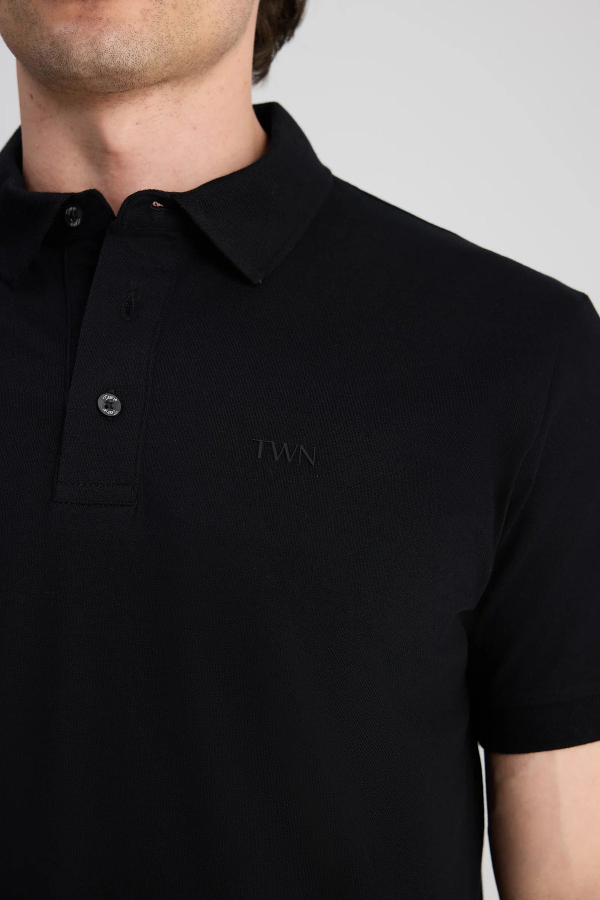 Twn Slim Fit Siyah Pike Dokulu T-shirt