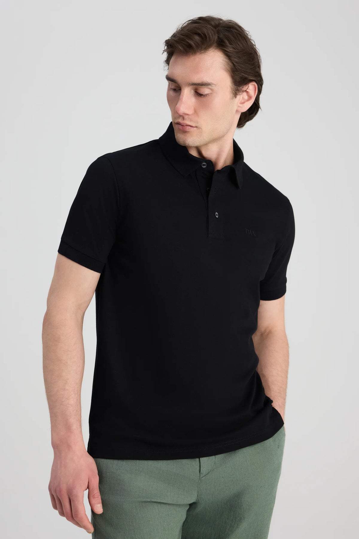Twn Slim Fit Siyah Pike Dokulu T-shirt