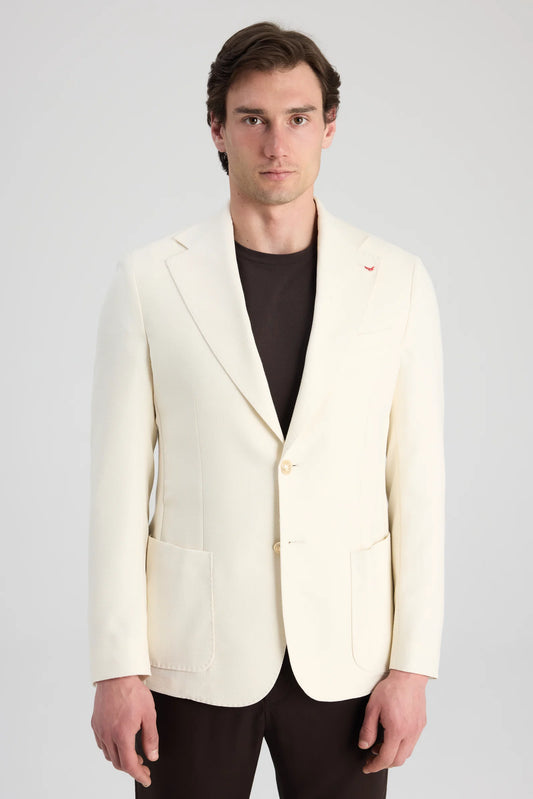 Ds Damat Regular Fit Ekru Armürlü Kumaş Ceket