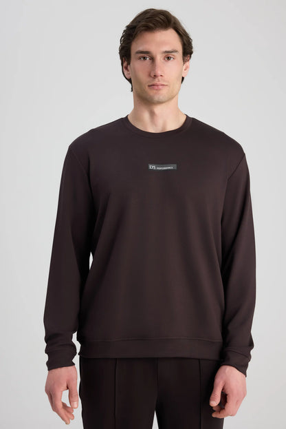 Ds Damat Regular Fit Kahverengi Düz Sweatshirt
