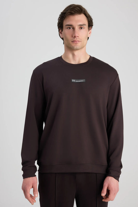 Ds Damat Regular Fit Kahverengi Düz Sweatshirt