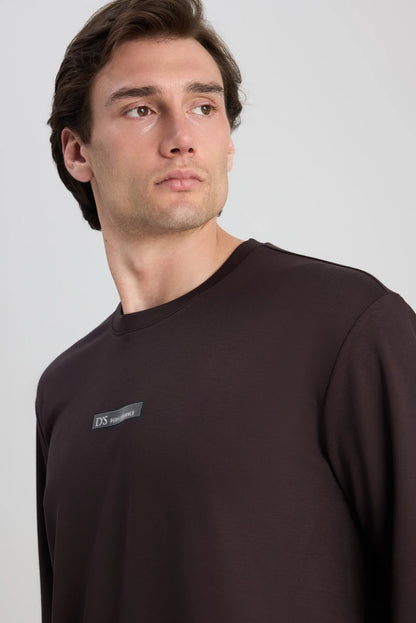 Ds Damat Regular Fit Kahverengi Düz Sweatshirt