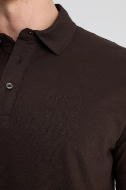 Twn Slim Fit Kahverengi Pike Dokulu T-shirt