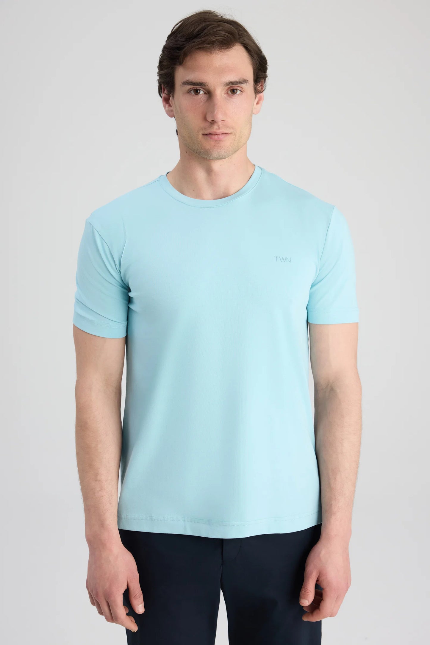 Twn Slim Fit Aqua Düz T-shirt