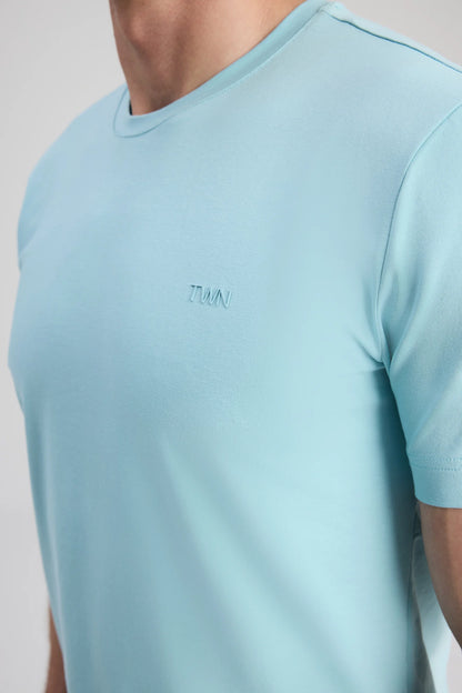 Twn Slim Fit Aqua Düz T-shirt
