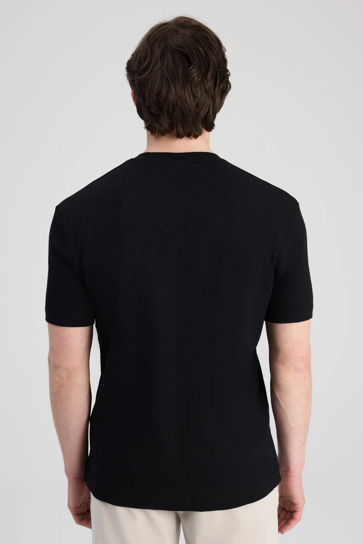 Twn Slim Fit Siyah Fitilli T-shirt