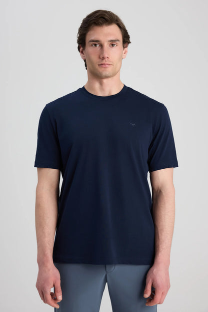 Ds Damat Regular Fit Lacivert Düz T-shirt