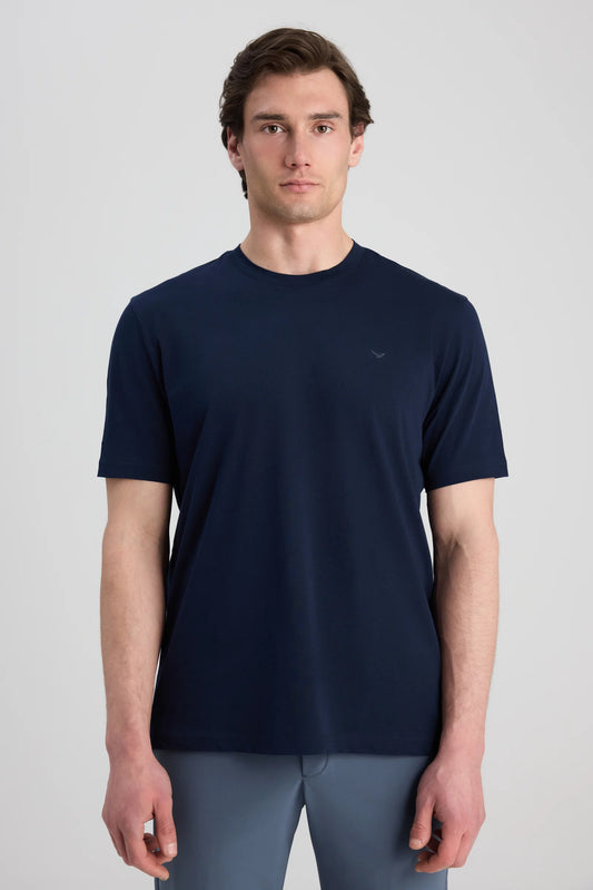 Ds Damat Regular Fit Lacivert Düz T-shirt