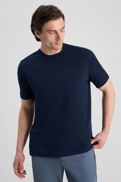 Ds Damat Regular Fit Lacivert Düz T-shirt