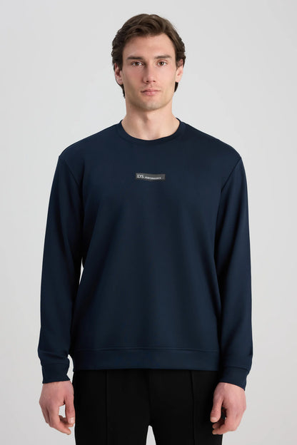Ds Damat Regular Fit Lacivert Düz Sweatshirt