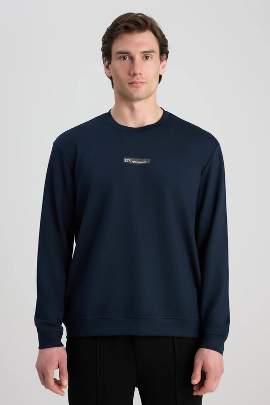 Ds Damat Regular Fit Lacivert Düz Sweatshirt
