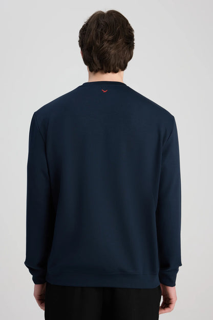 Ds Damat Regular Fit Lacivert Düz Sweatshirt