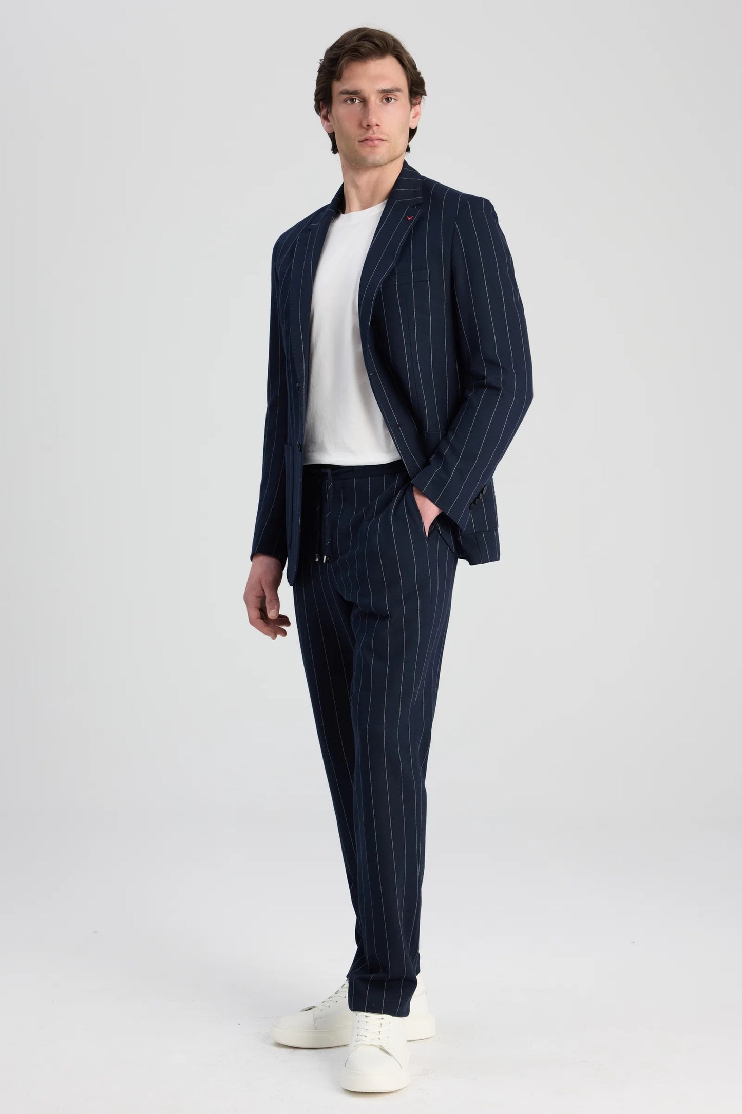 Ds Damat Regular Fit Lacivert Baskılı Takim Elbise