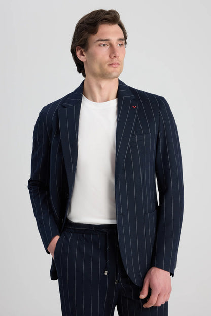 Ds Damat Regular Fit Lacivert Baskılı Takim Elbise