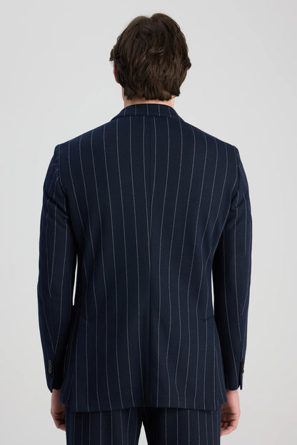 Ds Damat Regular Fit Lacivert Baskılı Takim Elbise
