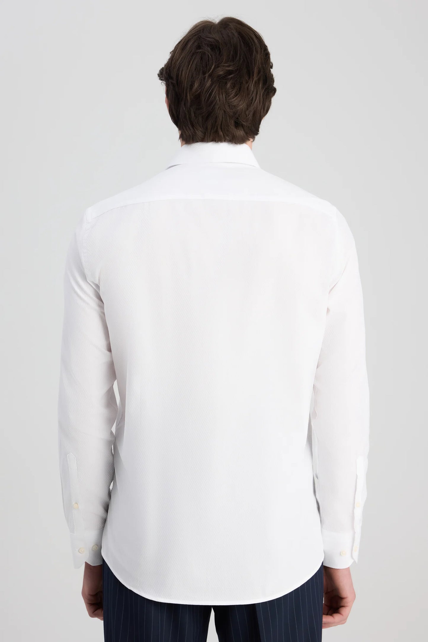 Ds Damat Slim Fit Beyaz Armürlü Gömlek