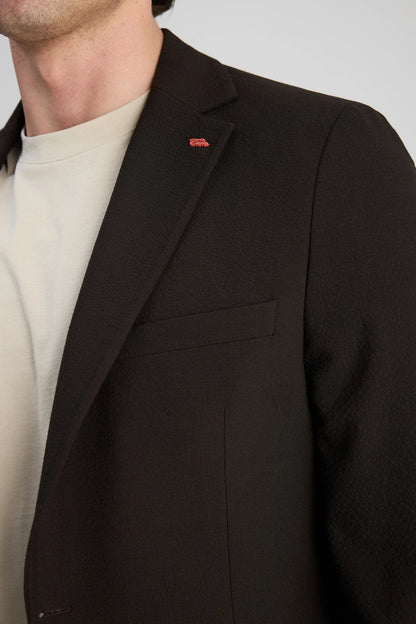 Twn Slim Fit Kahverengi Armürlü Ceket+ Pantolon Kumaş Ceket