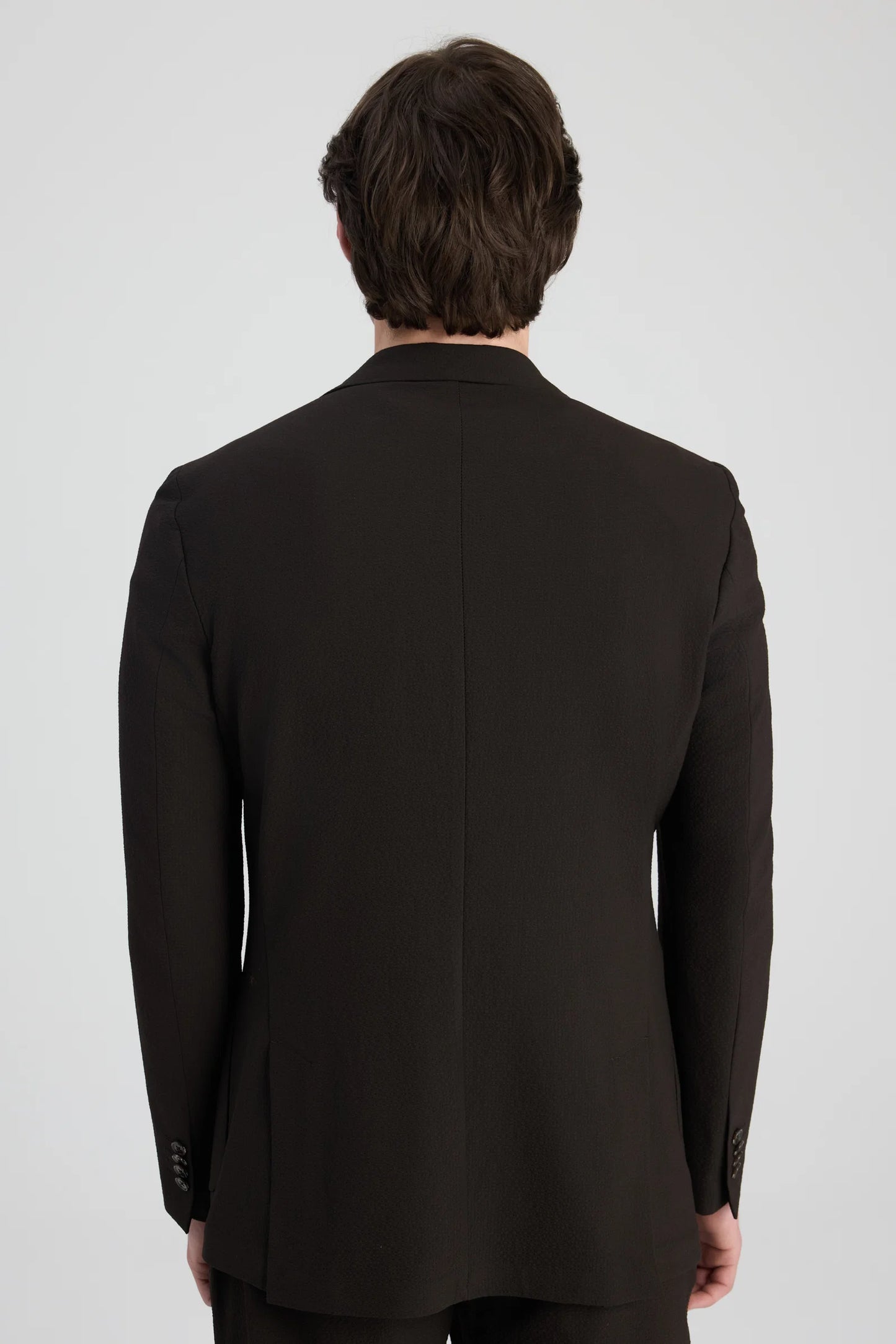 Twn Slim Fit Kahverengi Armürlü Ceket+ Pantolon Kumaş Ceket