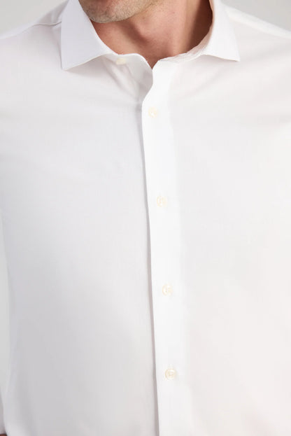 Ds Damat Slim Fit Beyaz Armürlü Gömlek