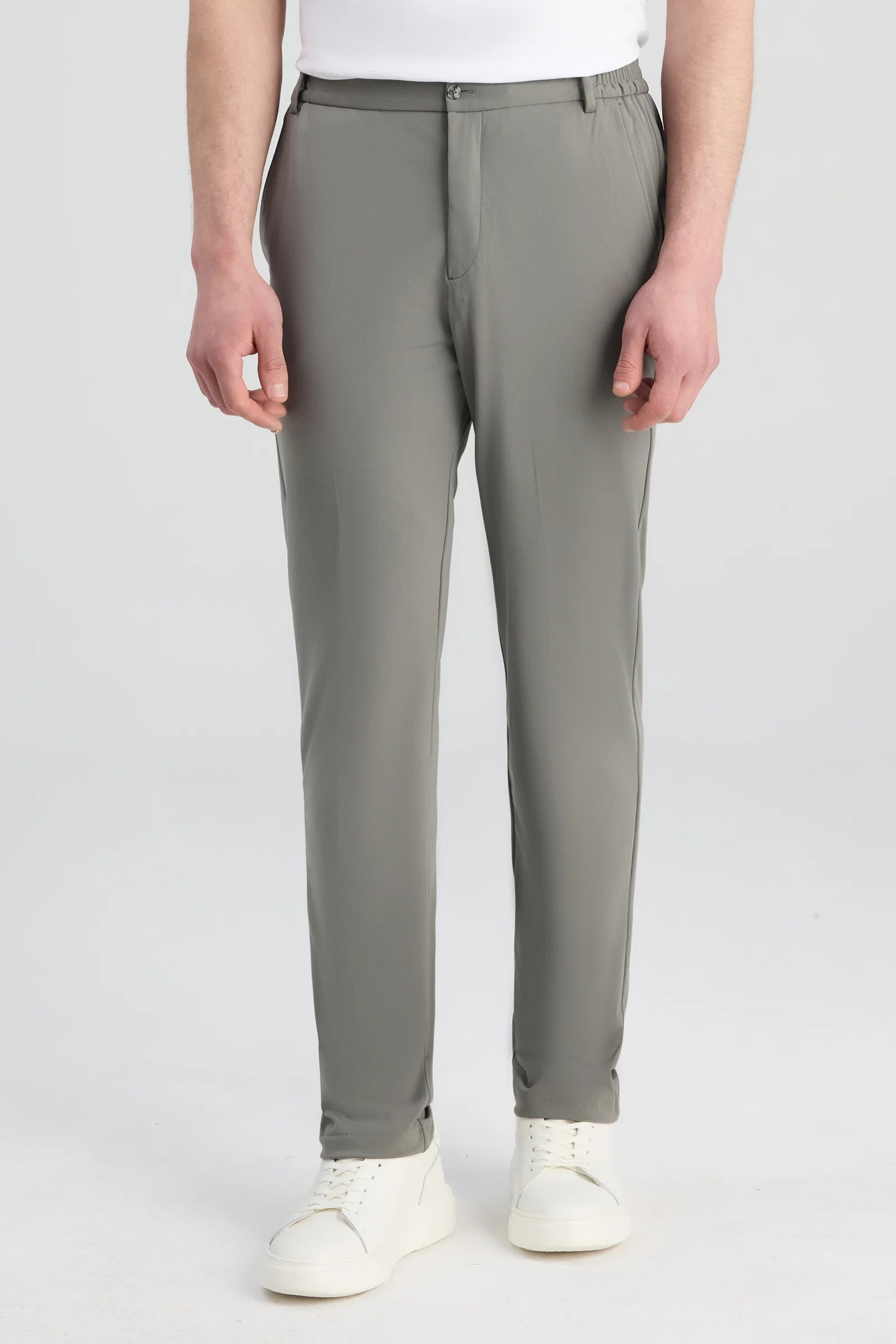 Twn Relaxed Fit (pilesiz) Adaçayı Düz Jogger Pantolon