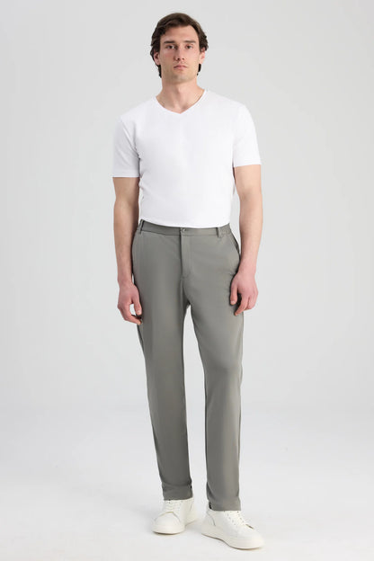 Twn Relaxed Fit (pilesiz) Adaçayı Düz Jogger Pantolon