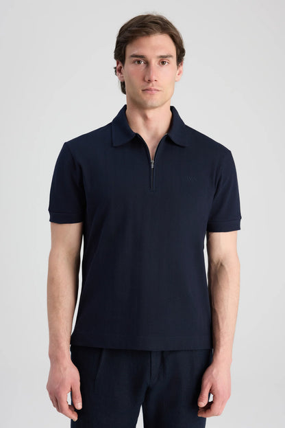 Twn Slim Fit Lacivert Düz T-shirt
