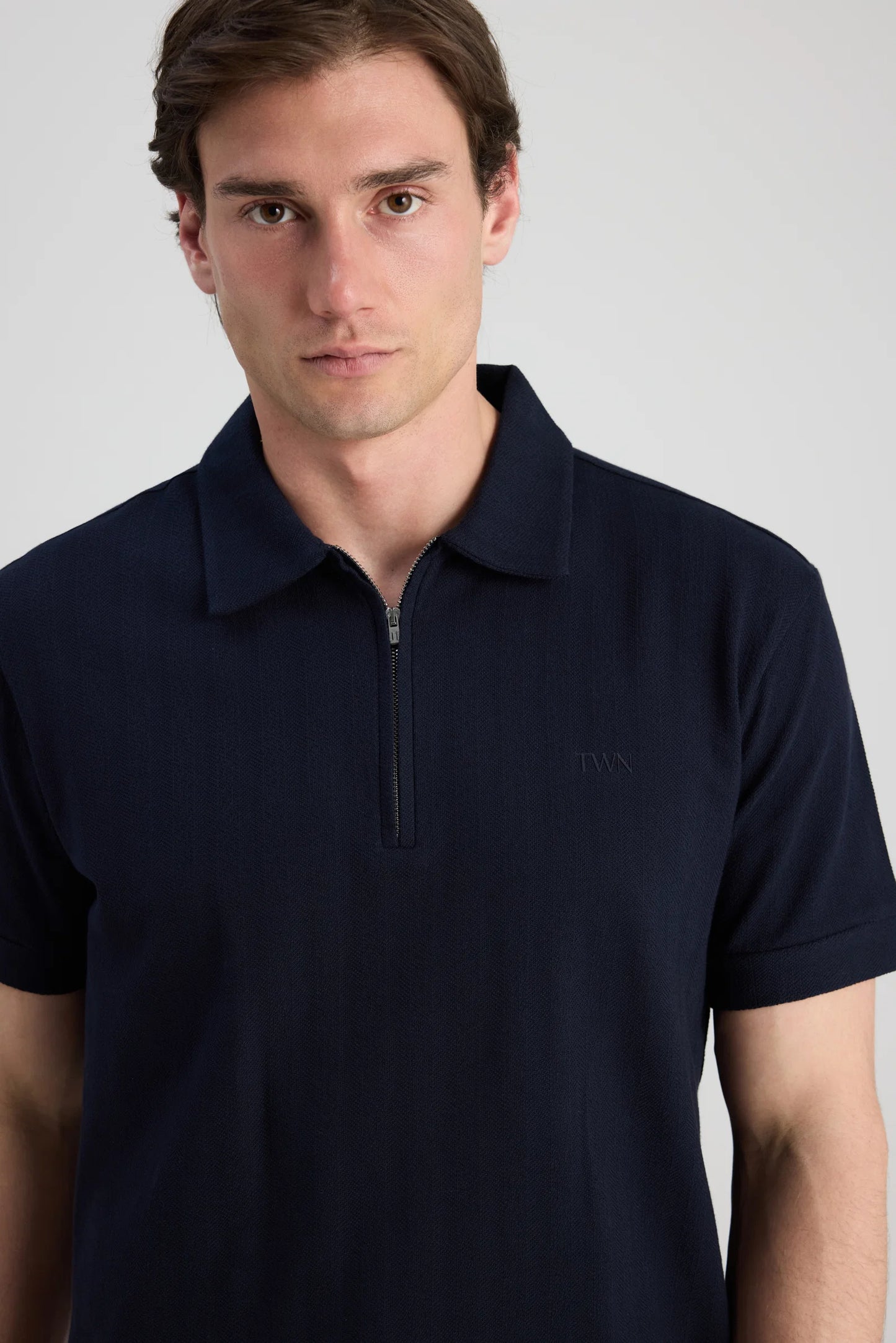 Twn Slim Fit Lacivert Düz T-shirt