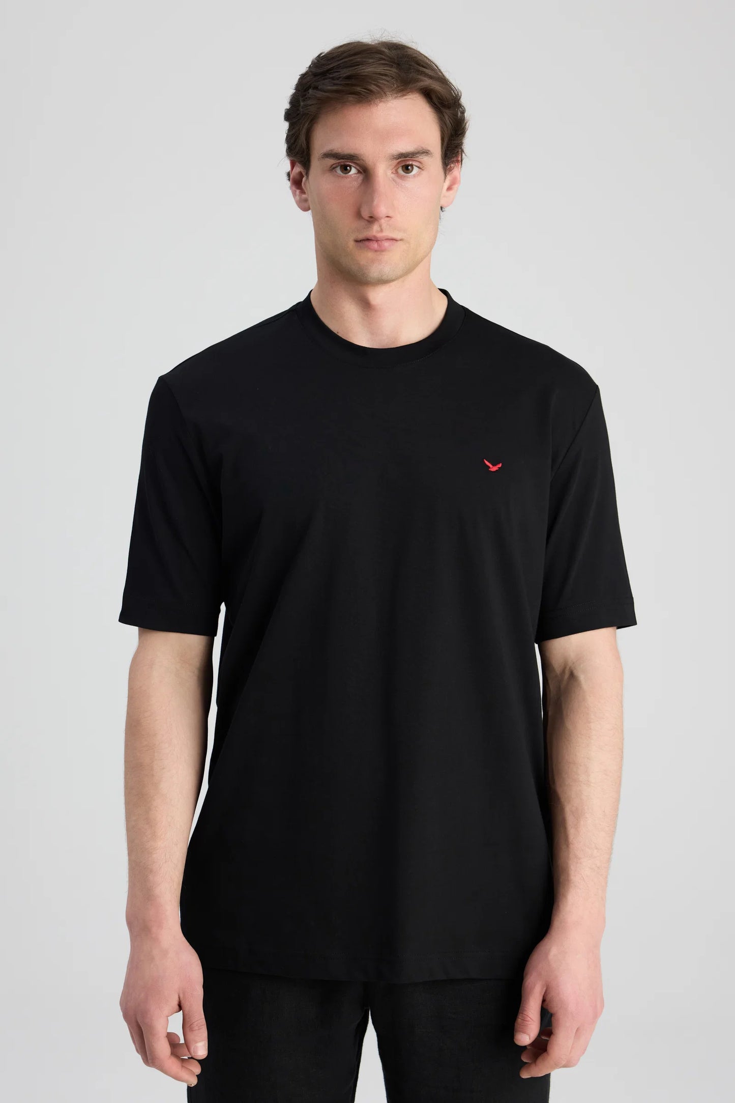 Ds Damat Regular Fit Siyah Düz T-shirt