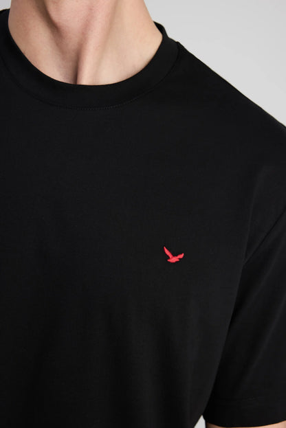 Ds Damat Regular Fit Siyah Düz T-shirt