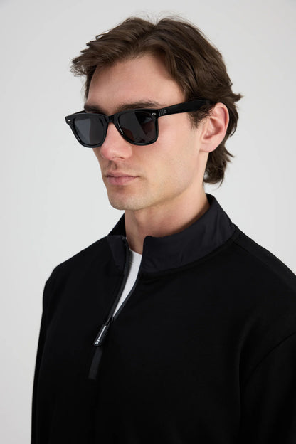 Ds Damat Regular Fit Siyah Düz Sweatshirt