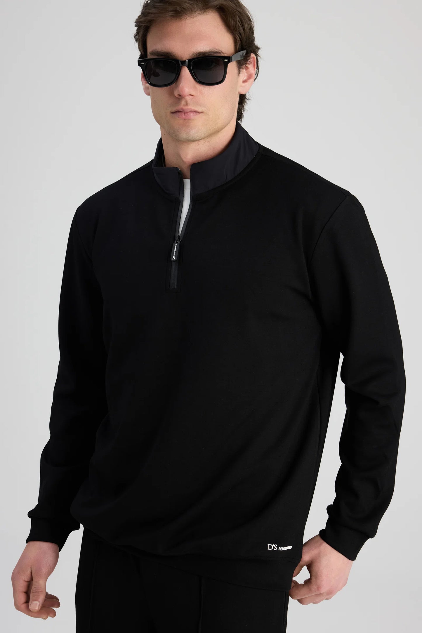 Ds Damat Regular Fit Siyah Düz Sweatshirt