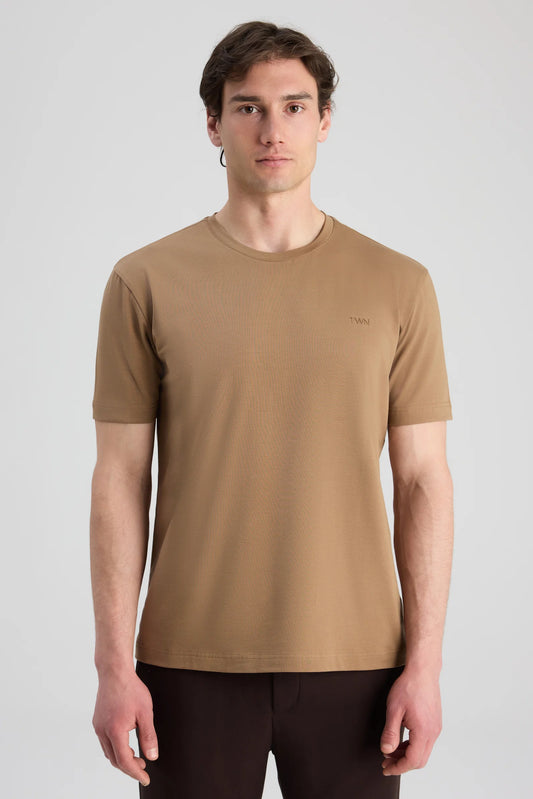 Twn Slim Fit Olıve Yeşili Düz T-shirt