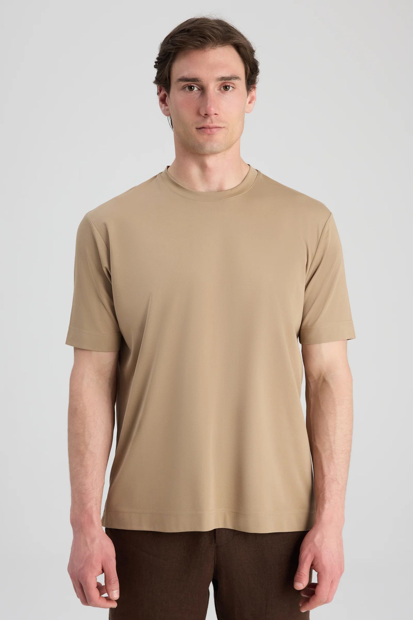 Ds Damat Regular Fit Bej Düz T-shirt