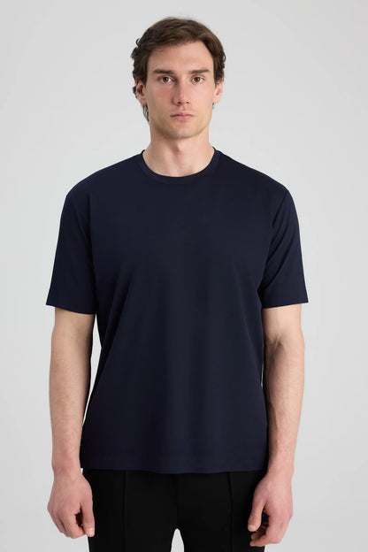 Ds Damat Regular Fit Lacivert Düz T-shirt