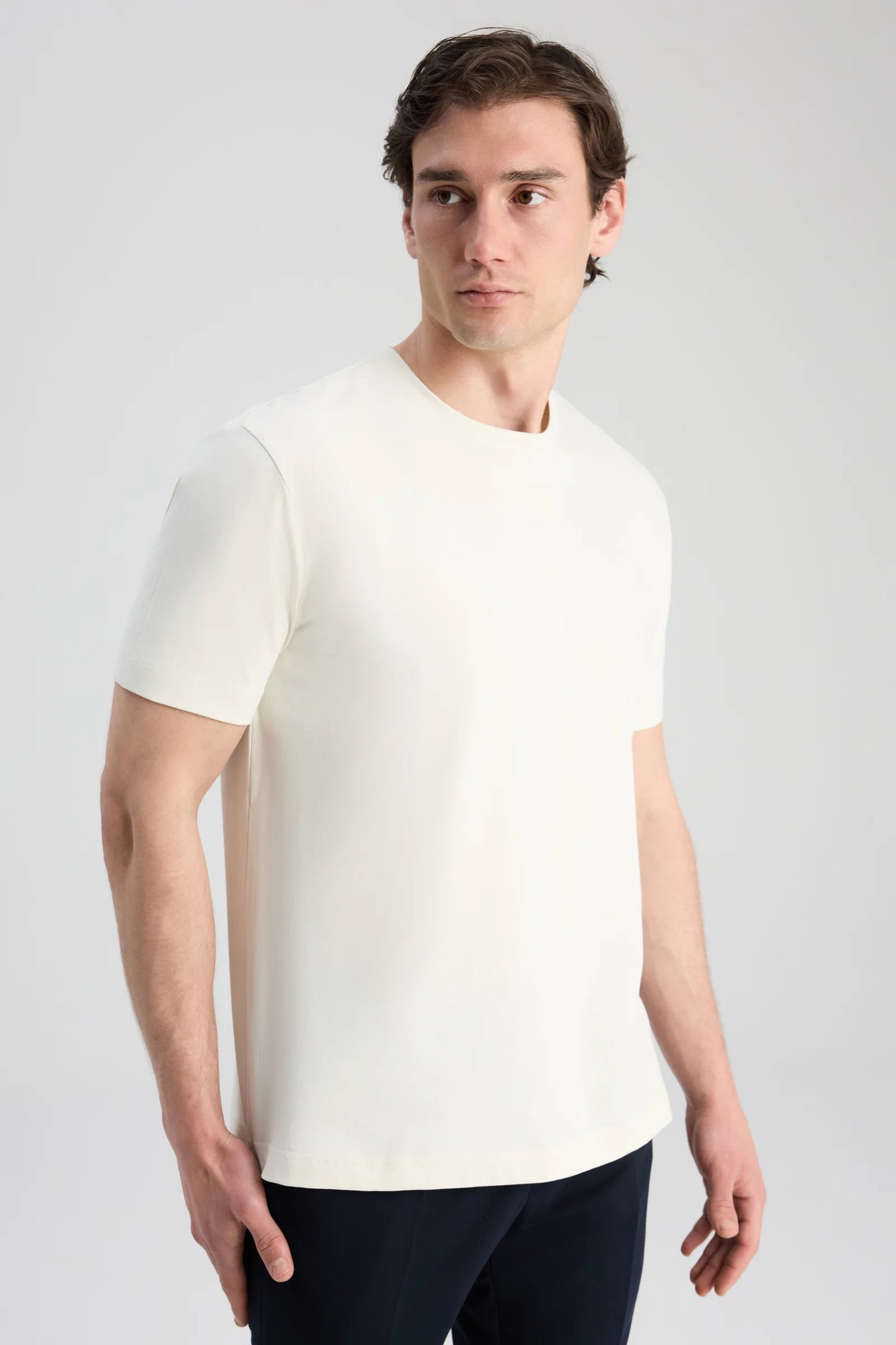 Twn Slim Fit Taş Düz T-shirt