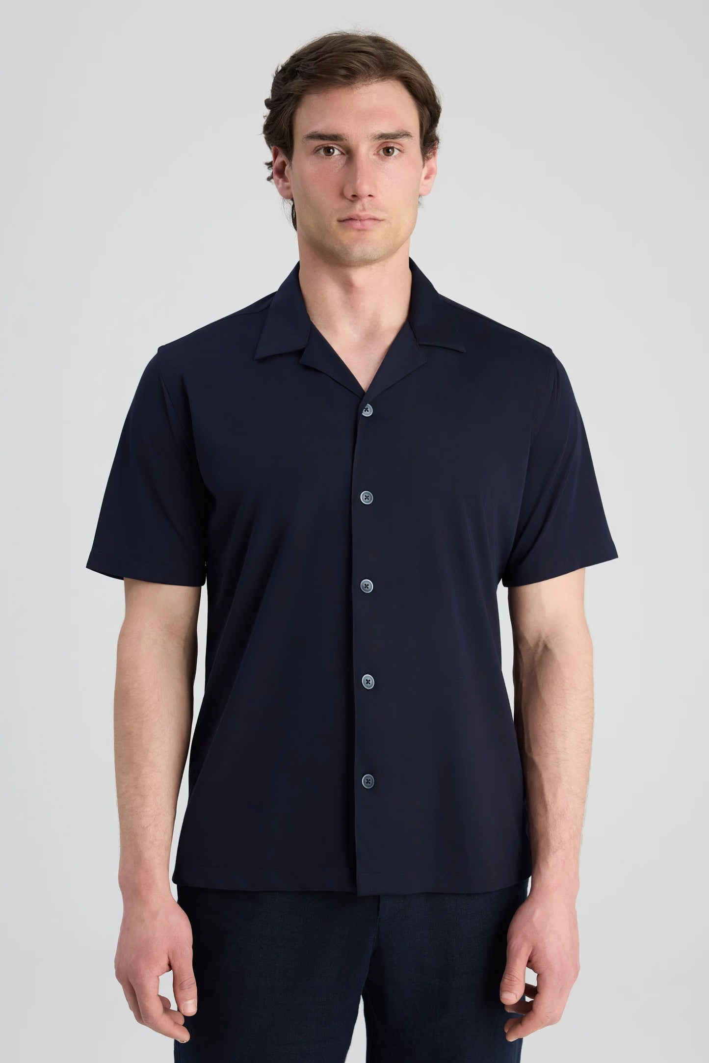 Twn Slim Fit Lacivert Armürlü Gömlek