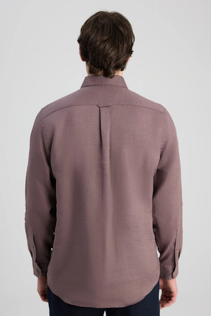 Ds Damat Comfort Lila Düz %100 Keten Gömlek