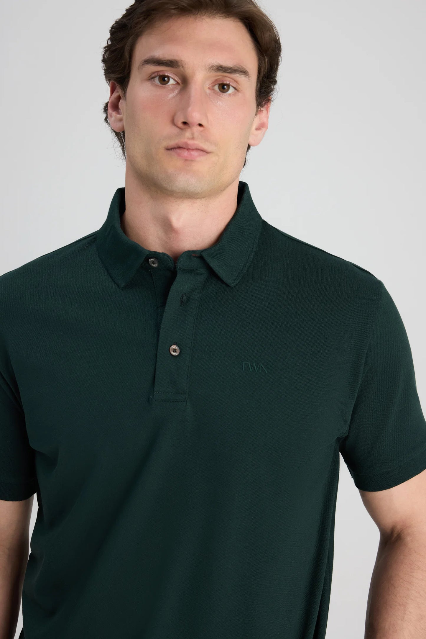 Twn Slim Fit Zümrüt Yeşili Pike Dokulu T-shirt