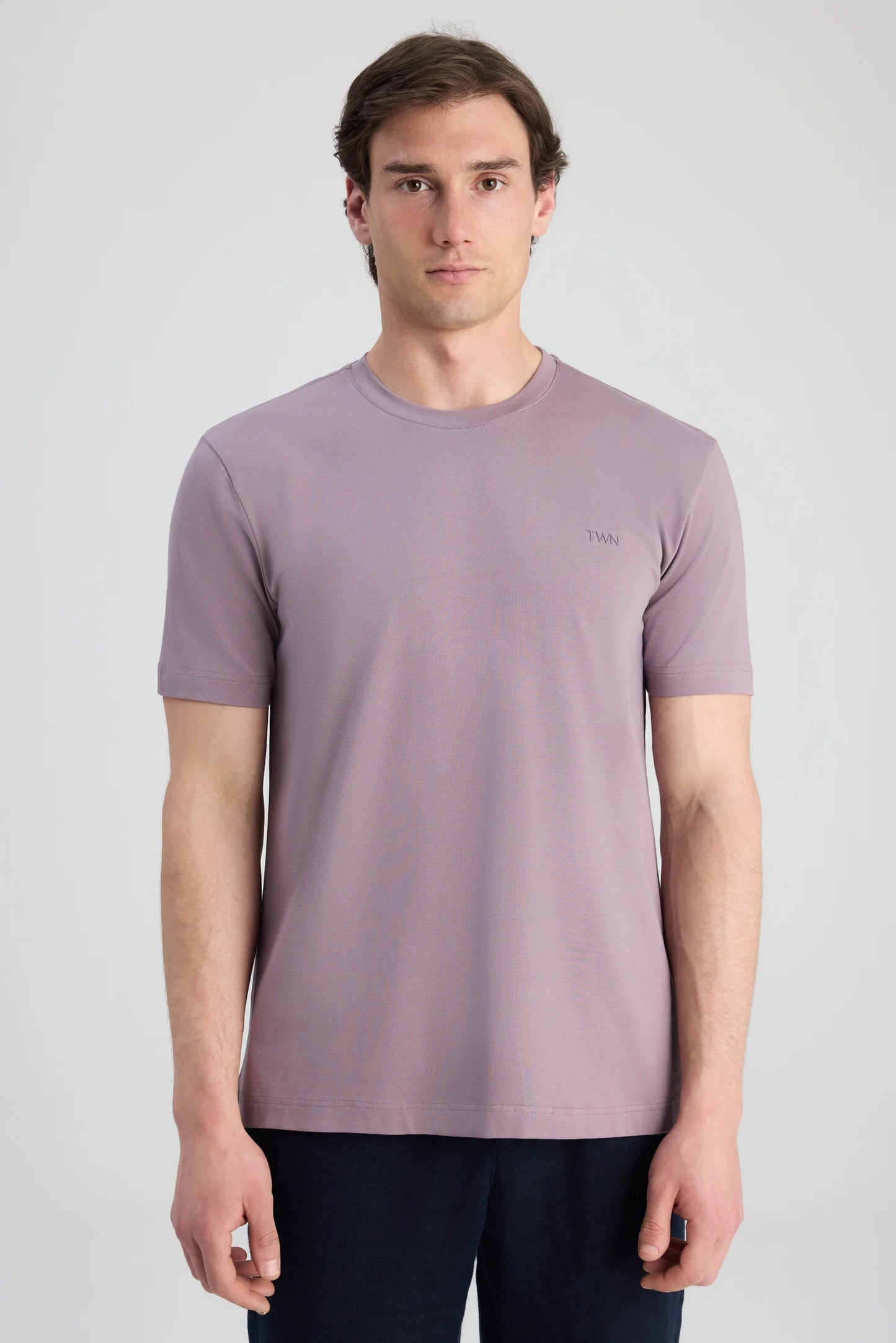 Twn Slim Fit Lila Düz T-shirt