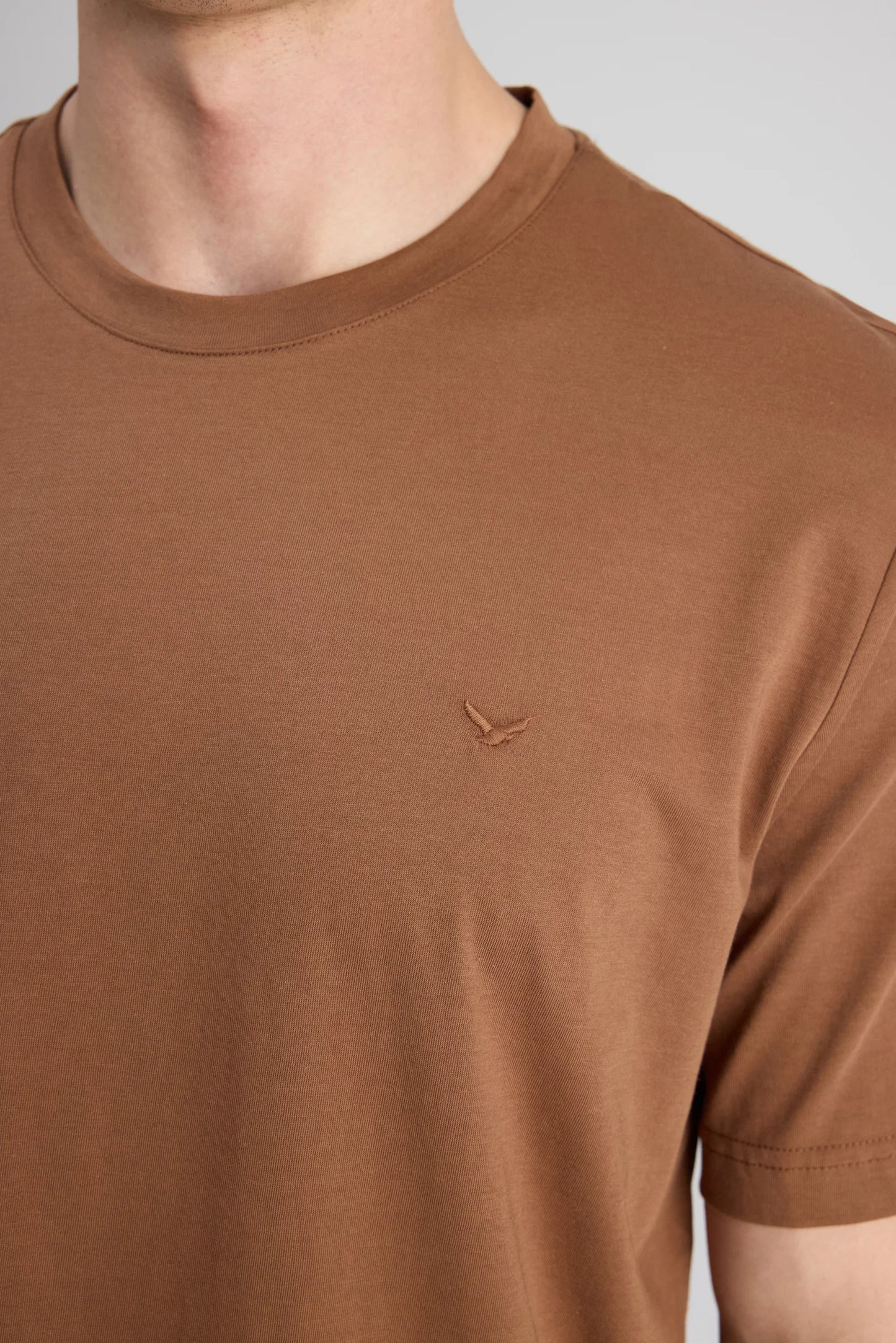 Ds Damat Regular Fit Karamel Düz T-shirt