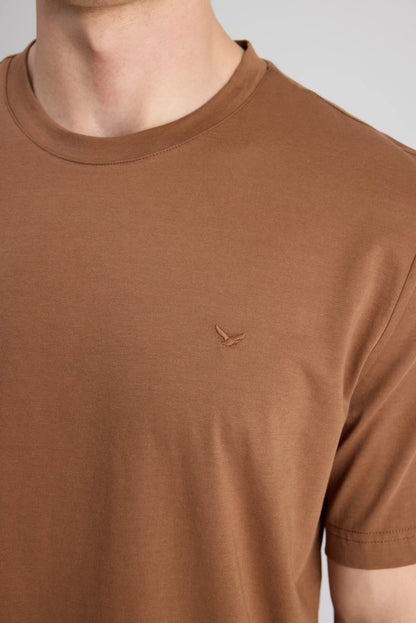 Ds Damat Regular Fit Karamel Düz T-shirt
