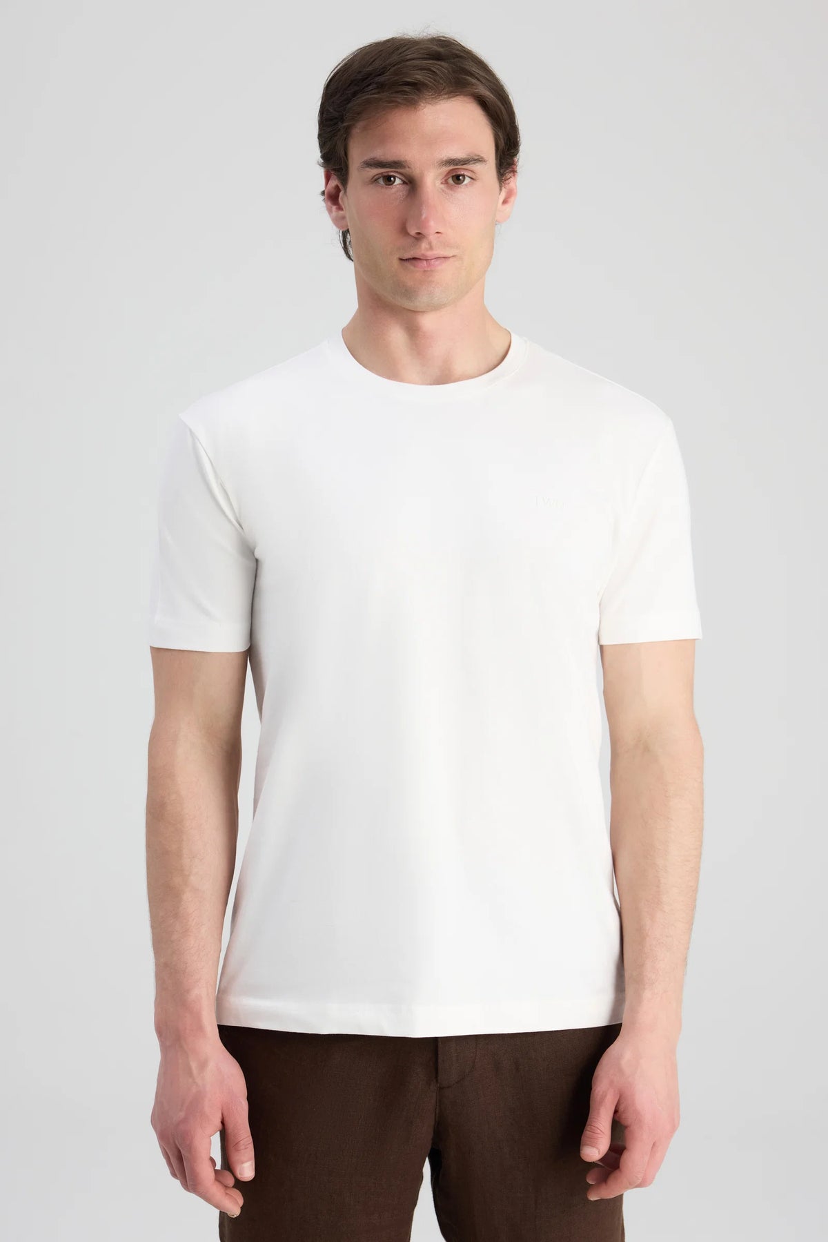 Twn Slim Fit Ekru Düz T-shirt