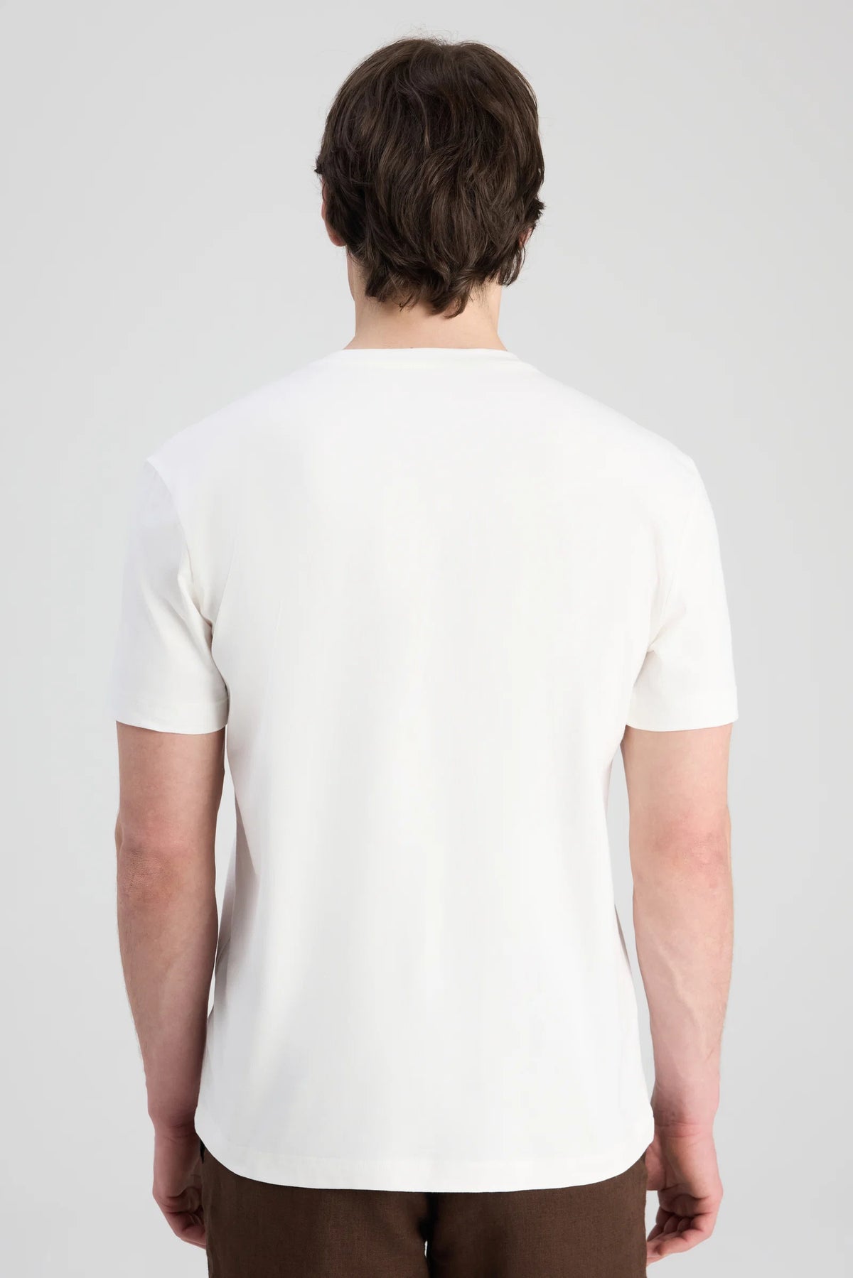 Twn Slim Fit Ekru Düz T-shirt