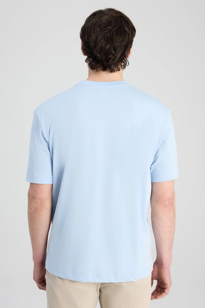Ds Damat Regular Fit Mavi Düz T-shirt