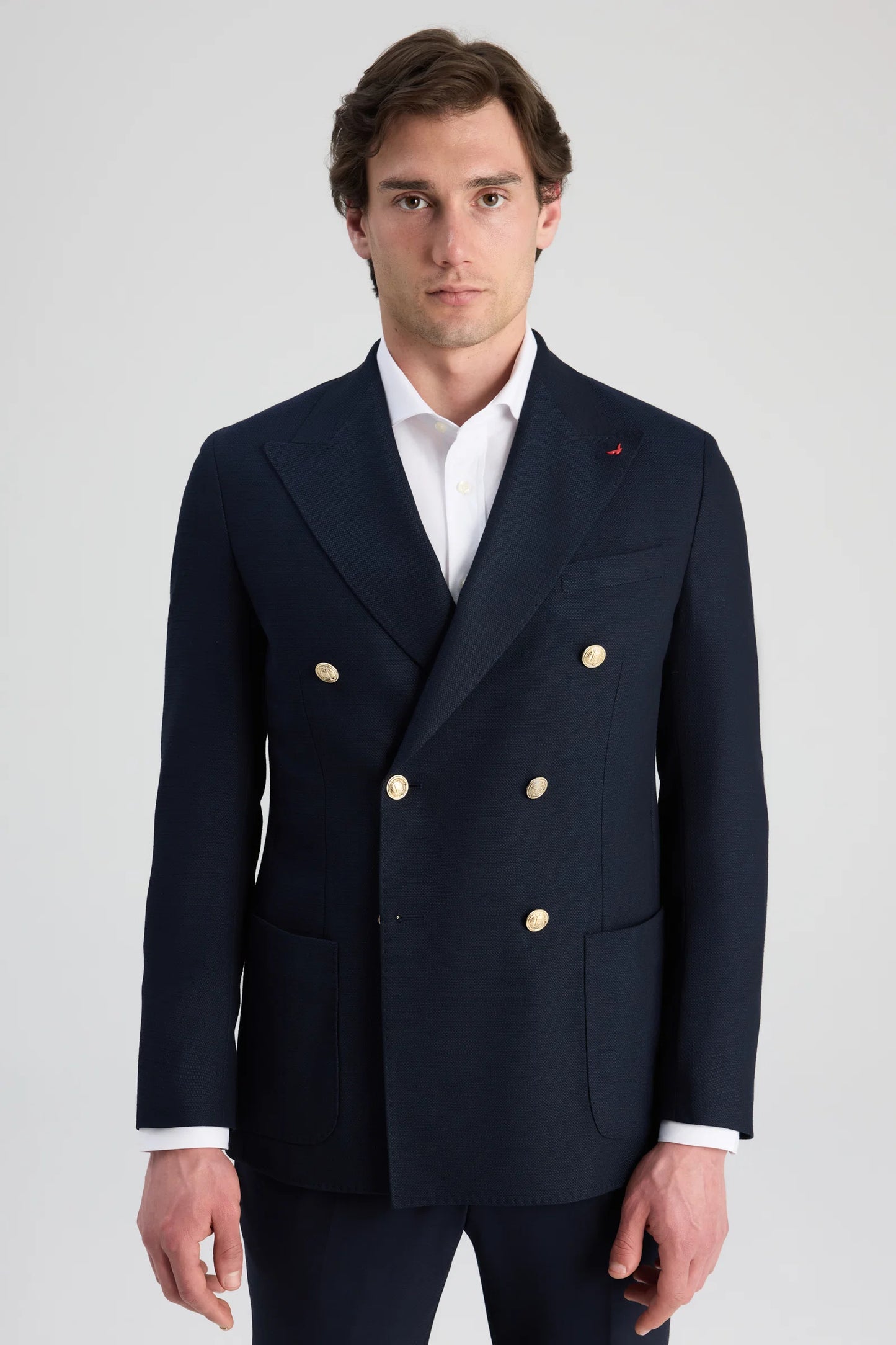 Ds Damat Regular Fit Lacivert Armürlü Kumaş Ceket