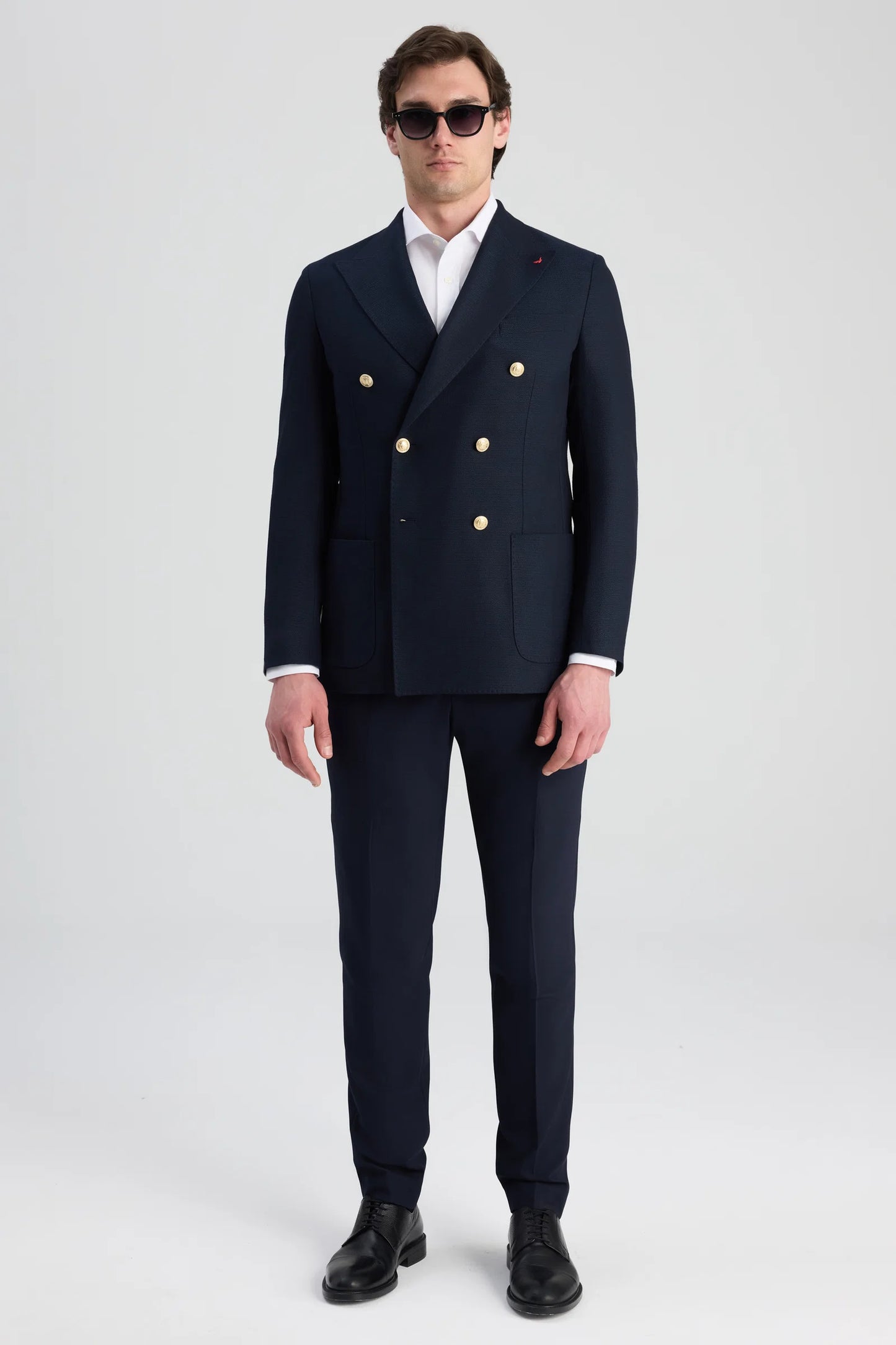 Ds Damat Regular Fit Lacivert Armürlü Kumaş Ceket